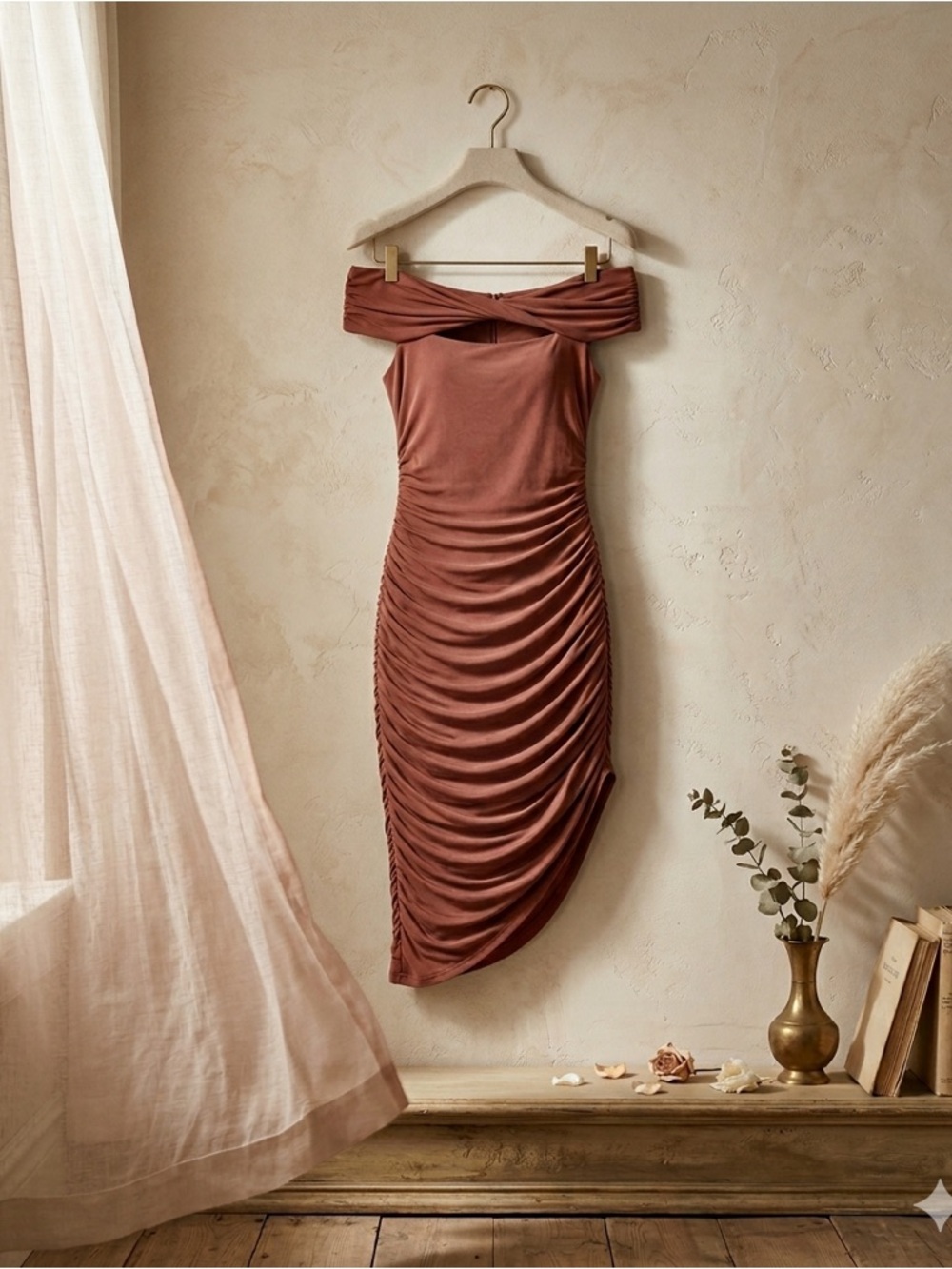 Jonathan Simkhai Standard Divya Off Shoulder Midi Dress XS NWT